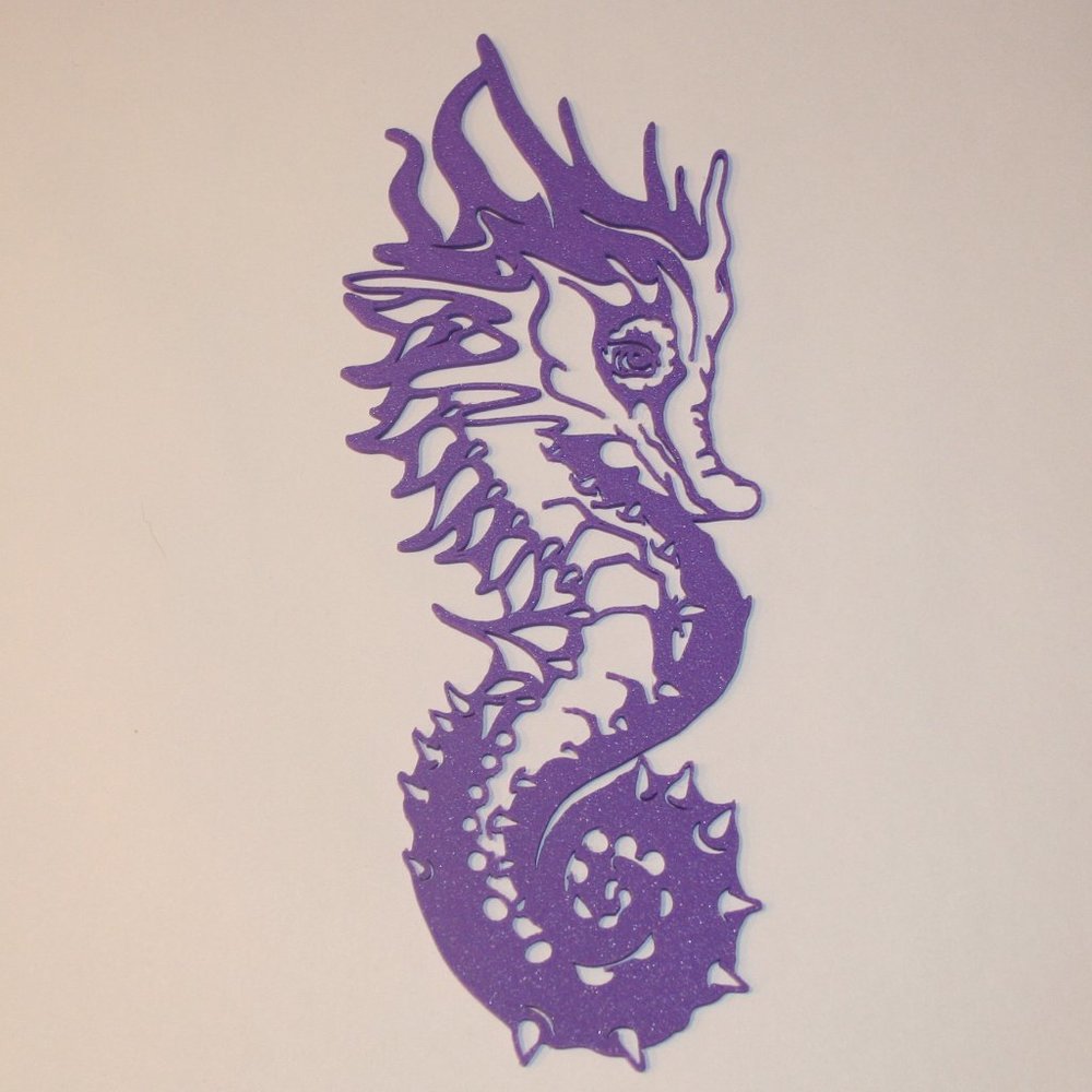 Seahorse Wall Decor 8 1/8" x 7 3/8" 3D Printed Sea Horse Line Art Animal
